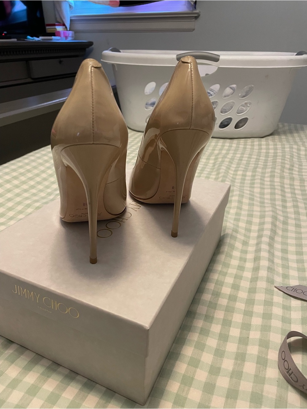 Jimmy Choo Anouk Patent Leather Pointed-Toe Stiletto Pumps - Picture 3 of 5